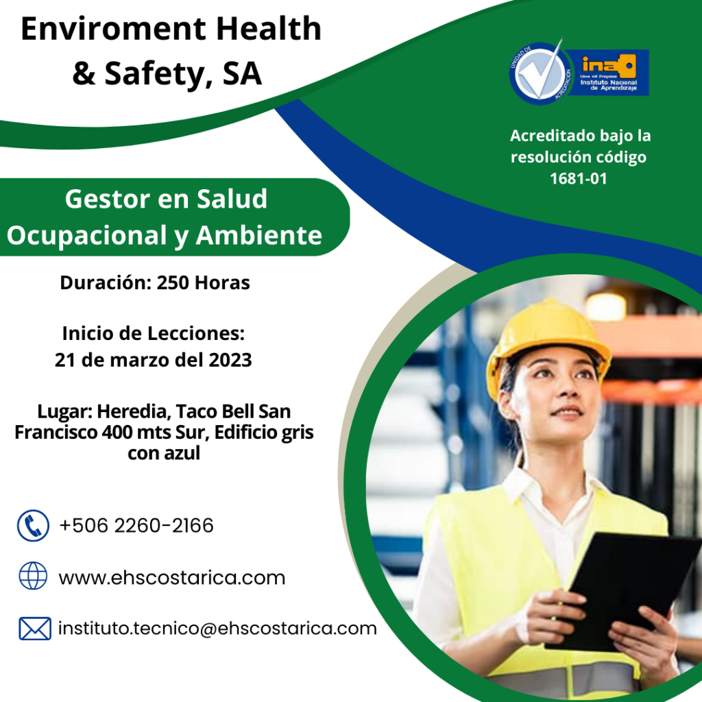 TRAINING CENTER SALUD OCUPACIONAL GESTIÓN AMBIENTAL MEDICINA DE EMPRESA SISTEMAS DE INGENIERÍA EQUIPO DE PROTECCIÓN PERSONAL ALQUILER DE EQUIPOS TIENDA EN LÍNEA SONDEL ESOSA CONSEJO DE SALUD OCUPACIONAL MINISTERIO DE TRABAJO CONSULTORA ECOS VEKTOR CAPRIS PROSISA CEFOTEC MULTIPROSA FUTURIS OSD CONSULTORES SDI COSYSO INS OSHA LATINO AMERICA TAREAS CRITICAS INDUCCION EMPRESA KIMBERLY CLARK COCA-COLA INDUSTRIAS FEMSA BIMBO GRIFFITH FOODS DURMAN BY ALIAXIS UNILEVER INSTITUTO TÉCNICO CURSOS PROGRAMADOS CERTIFICADOS DE ENTRENAMIENTO PORTAL EHS SISTEMA DE CONTROL TRABAJO EN ALTURAS Persona Autorizada Persona Competente Módulo Rescate ESPACIOS CONFINADOS TRABAJOS EN CALIENTES ANDAMIOS LOTOTO IZAJE DE CARGAS SEGURIDAD ELÉCTRICA SEGURIDAD QUÍMICA ELEVADORES HIDRÁULICOS OPERADOR MONTACARGAS EXCAVACIONES RESCATE 40 HORAS OSHA CAPACITACION DE BRIGADAS PRIMEROS AUXILIOS PRIMEROS AUXILIOS PSICOLÓGICOS REANIMACIÓN CARDIO PULMONAR (RCP) COMBATE DE INCENDIOS Y MANEJO DE EXTINTORES COMANDO DE INCIDENTES EVACUACIÓN Y RESCATE (PLANES DE EMERGENCIA) MANJEO DE MATERIALES PELIGROSOS RESCATE EN ALTURAS Y ESPACIOS CONFINADOS PROGRAMAS DE ERGONOMÍA PROTECCIÓN RESPIRATORIA INSTITUTO TÉCNICO PROFESIONAL EHS Y ACREDITACIONES INA GESTOR EN SALUD OCUPACIONAL Y AMBIENTE EMPLEO DE TÉCNICAS PARA TRABAJO EN ALTURAS FORMULACIÓN DE PLAN DE SALUD OCUPACIONAL EJECUCIÓN DE TÉCNICAS SEGURAS PARA TRABAJO VERTICAL MEDIANTE CUERDAS EJECUCIÓN DEL PLAN DE SALUD OCUPACIONAL EJECUCIÓN DEL PLAN PARA LA ATENCIÓN ANTE EMERGENCIAS EJECUCIÓN DEL PLAN DE MANEJO DE RESIDUOS SÓLIDOS, LÍQUIDOS Y EMISIONES ATMOSFÉRICAS SOPORTE VITAL CARDIOPULMONAR Y OVACE PRIMEROS AUXILIOS BÁSICOS ERGONOMÍA Cursos basados en normas internacionales Cursos Teórico-Práctico-felxibles Instructores Certificados DE OSHA PROGRAMA DE INDUCCIÓN CONTRATISTAS PROGRAMA DE INDUCCIÓN EMPRESARIAL IMPLEMENTACIÓN DE ISO 45001 ELABORACIÓN DE PLANES DE EMERGENCIA ELABORACIÓN DE PLANES DE SALUD OCUPACIONAL ADMINISTRACIÓN OFICINAS DE SEGURIDAD OCUPACIONAL SUPERVISIÓN DE PROYECTOS DE CONSTRUCCIÓN ALQUILER DE EQUIPOS PARA ESPACIOS CONFINADOS LEGISLACIÓN Y NORMATIVA SEGURIDAD LABORAL ALQUILER DE EQUIPOS SALUD OCUPACIONAL ESTUDIOS Y ANÁLISIS DE RUIDO, ILUMINACIÓN Y GASES ESTUDIOS DE ERGONOMÍA Y COMFORT TÉRMICO CAPACITACIONES DE SEGURIDAD INDUSTRIAL PROGRAMAS DE CONTROL ENERGÍAS PELIGROSAS ANÁLISIS GENERAL DE RIESGOS INDUSTRIALES PROGRAMA DE INSPECCIONES PROGRAMADAS PROGRAMA INVESTIGACIÓN DE ACCIDENTES ROTULACIÓN Y SEÑALIZACIÓN EMPRESARIAL REGENCIAS AUDITORÍAS Y ASESORÍAS AMBIENTALES PLANES DE GESTIÓN AMBIENTAL EMPRESARIAL CERTIFICACIONES AMBIENTALES ISO 14001 PROGRAMA BANDERA AZUL ECOLÓGICA PLANES DE GESTIÓN INTEGRAL DE RESIDUOS PROGRAMA CARBONO NEUTRALIDAD MEDICIONES AMBIENTALES, MAPEO DE RUIDO INFORMES DE ANÁLISIS DE CALIDAD DEL AGUA INVENTARIO DE GASES EFECTO INVERNADERO ADMINISTRACIÓN DE CONSULTORIOS MÉDICOS PRE-EMPLEOS FERIAS DE SALUD EXÁMENES FÍSICOS ANÁLISIS DE RESULTADOS SERVICIOS DE ENFERMERÍA SERVICIOS DE FISIOTERAPIA SERVICIOS DE NUTRICIÓN SERVICIOS DE PSICOLOGÍA SLL-INOX TI LSH-SS/GV SLL-RA/ LSH-RA XP-SS SLL-BASIC PROTECCION CONTRA CAIDAS PROTECCION RESPIRATORIA PROTECCION PARA LAS MANOS BLOQUEO Y ETIQUETADO RAPEL Y AVENTURA PORTECCION PARA LOS PIES PROTECCION PARA EL CUERPO SEÑALIZACION PROTECCION AUDITIVA PROTECCION OCULAR PROTECCION DE CABEZA PROTECCION ESPECIAL ARNES CABLES CONECTORES ANCLAJES TEMPORALES RETRACTILES LINEAS DE VIDA CONECTORES ACCESORIOS ESPACIOS CONFINADOS SISTEMAS DE INGENIERÍA "SCBA COMPLETO CILINDROS 45 MINUTOS" " DEA, DESFIBRILADOR ENTRENAMIENTO AHA" "LUXÓMETRO MODELO LT300" RETRÁCTILES DIFERENTES TAMAÑOS MANIQUÍES ELECTRÓNICOS RCP AHA 1 ADULTO 1 NIÑO MANIQUÍES ELECTRÓNICOS RCP AHA 4 ADULTOS MANIQUÍES RCP AHA 5 ADULTOS 2 NIÑOS MANIQUÍES RCP AHA 5 ADULTOS SONÓMETRO EXTECH MODELO 407736 RANGO DUAL SONÓMETRO EXTECH MODELO 407760 INTERFAZ PC TERMOHIGRÓMETRO EXTECH ESTRÉS TÉRMICO MODELO HT2000 "ANEMÓMETRO EXTECH MODELO AN200" TERMOHIGRÓMETRO EXTECH ESTRÉS TÉRMICO MODELO HT2000 "ANEMÓMETRO EXTECH MODELO AN200" MEDIDOR DE ESPACIOS CONFINADOS DUCTO PARA VENTILADOR DE ESPACIOS CONFINADOS TRÍPODE ESPACIOS CONFINADOS VARIOS MODELOS VENTILADOR ESPACIOS